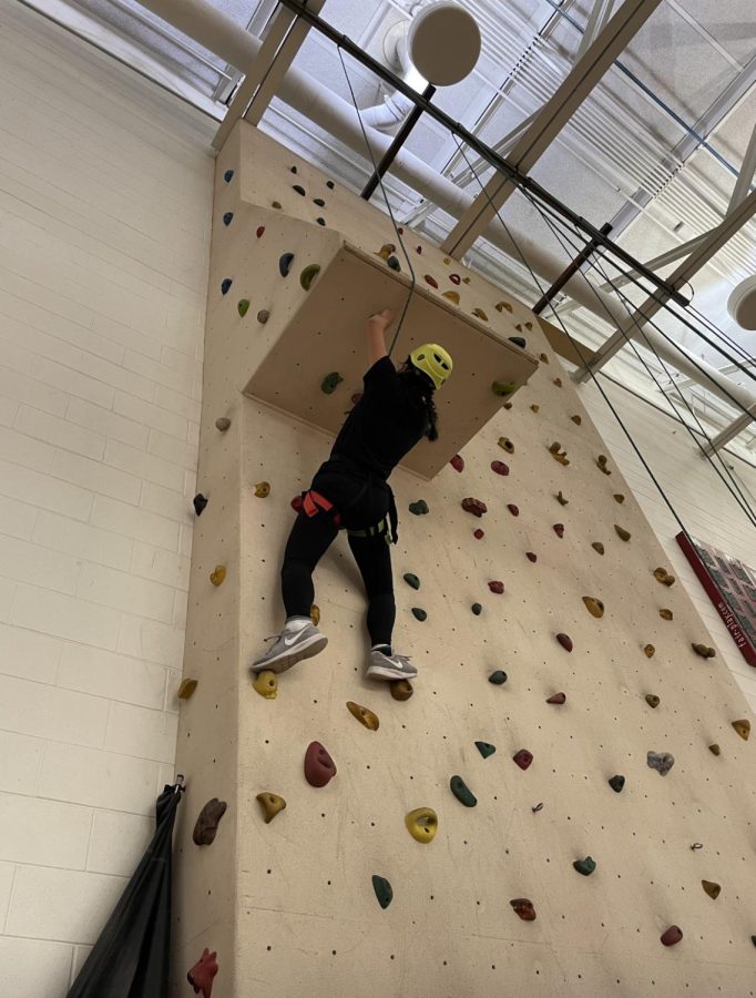 Adventure Challenge is a one-semester class, counting as PE credit. Over the course of this class, students will be challenged mentally, physically, socially, and emotionally through different tasks such as climbing, high ropes, belaying; things of that nature! 