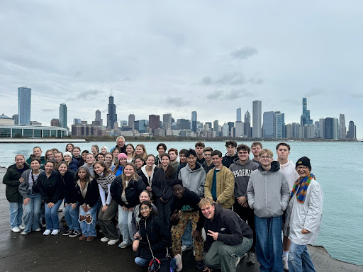 Exchange students gather in downtown Chicago