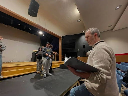 Director Joshua Rubin reading lines for student actors